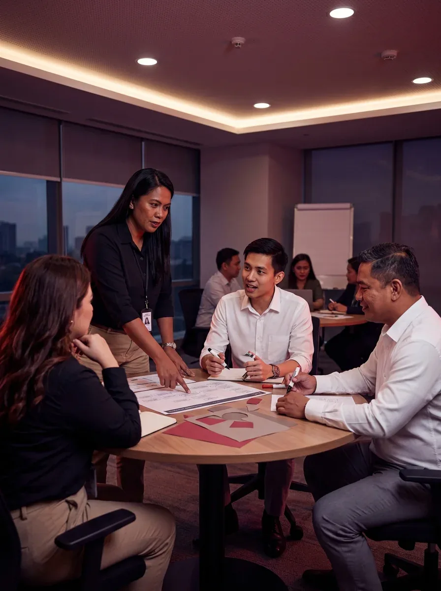 KDCI team members collaborating around a conference table