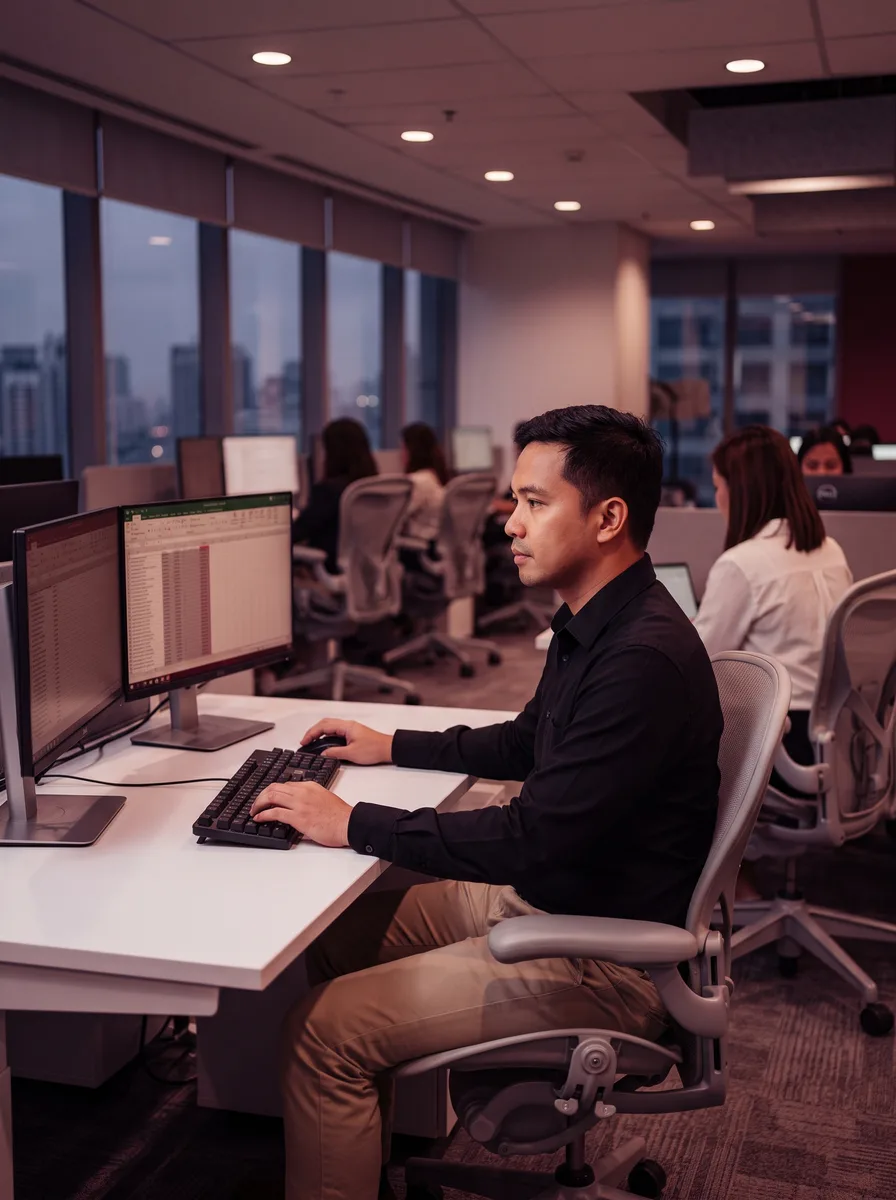 AI specialist reviewing an automated business workflow