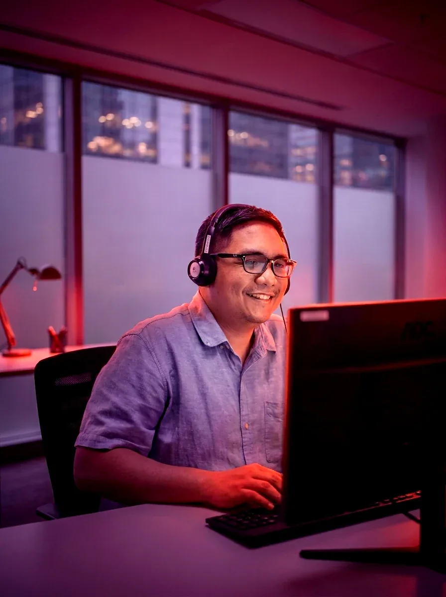 Customer support channels on a desktop workspace