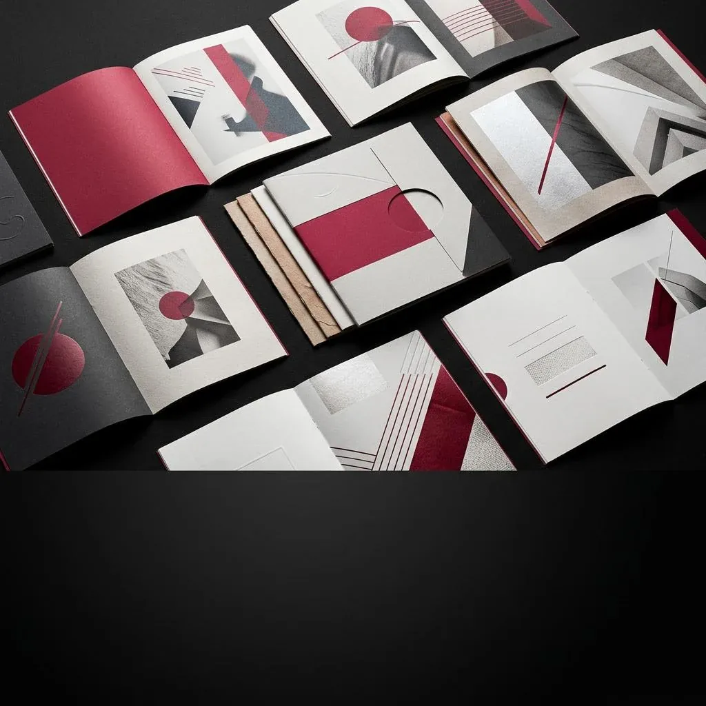 Brand identity materials and printed design mockups