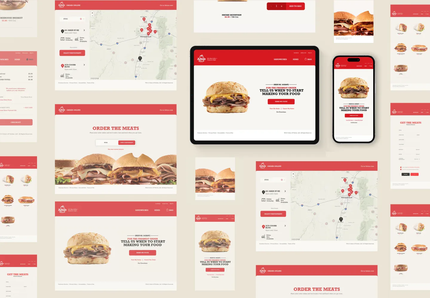 Examples of responsive website layouts on desktop and mobile
